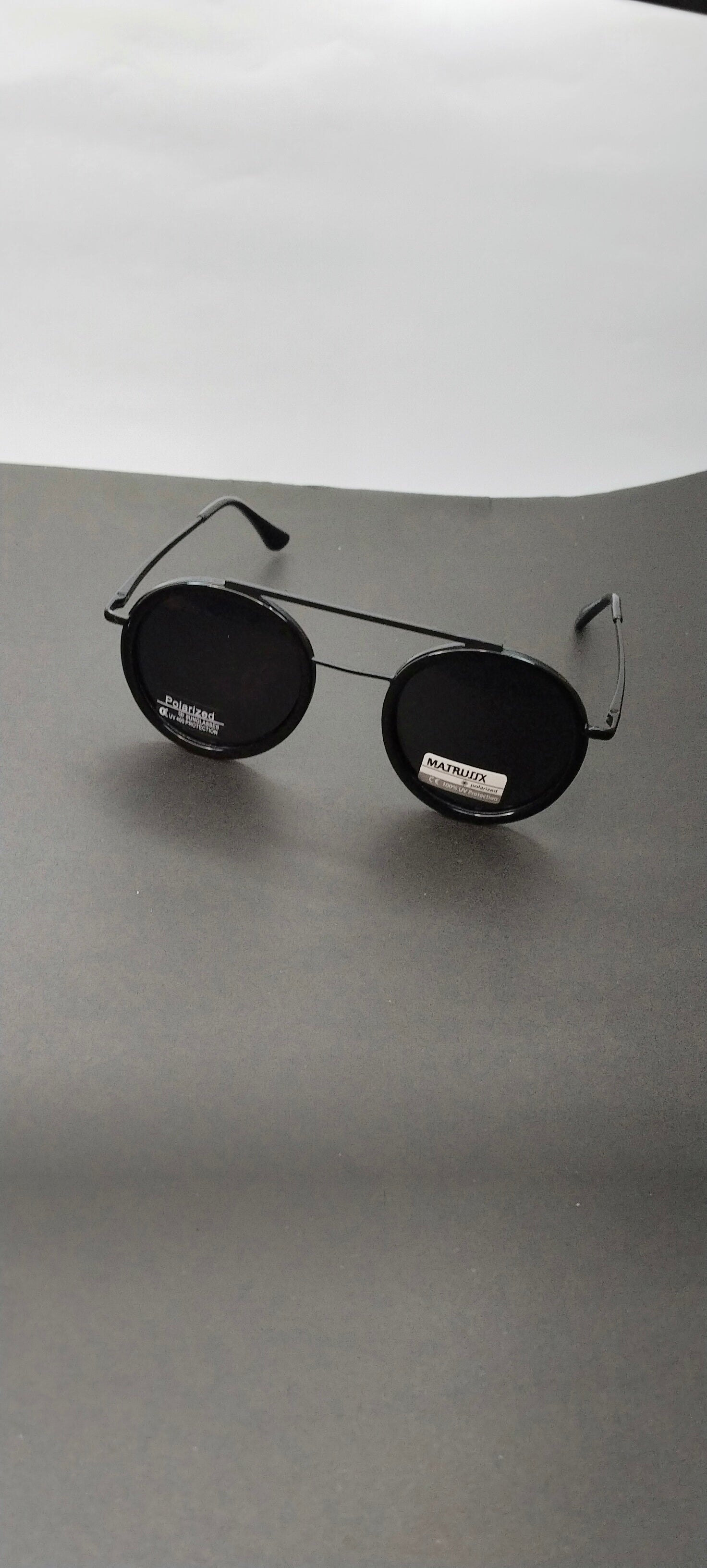 Nova Black Round Polarized UV Sunglasses