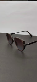 Gunmetal Oversized Shield Gradient Sunglasses