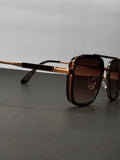 Gold Square Pilot Gradient Sunglasses
