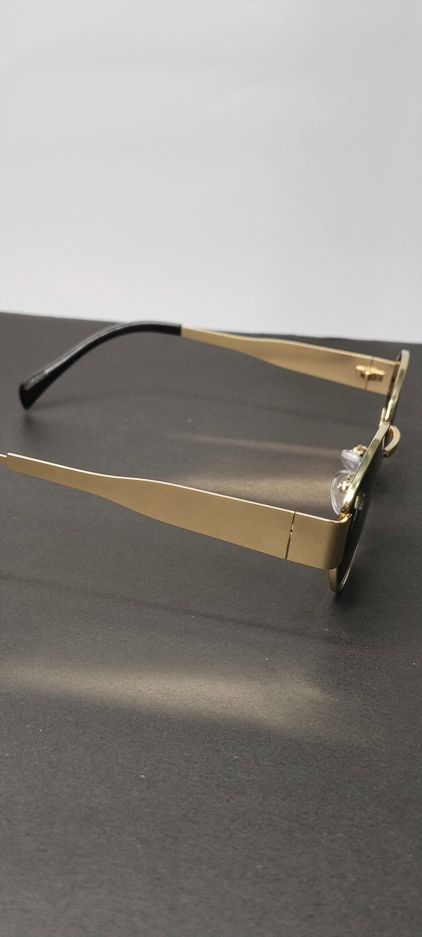 Retro Gold Oval Dark Lens Sunglasses