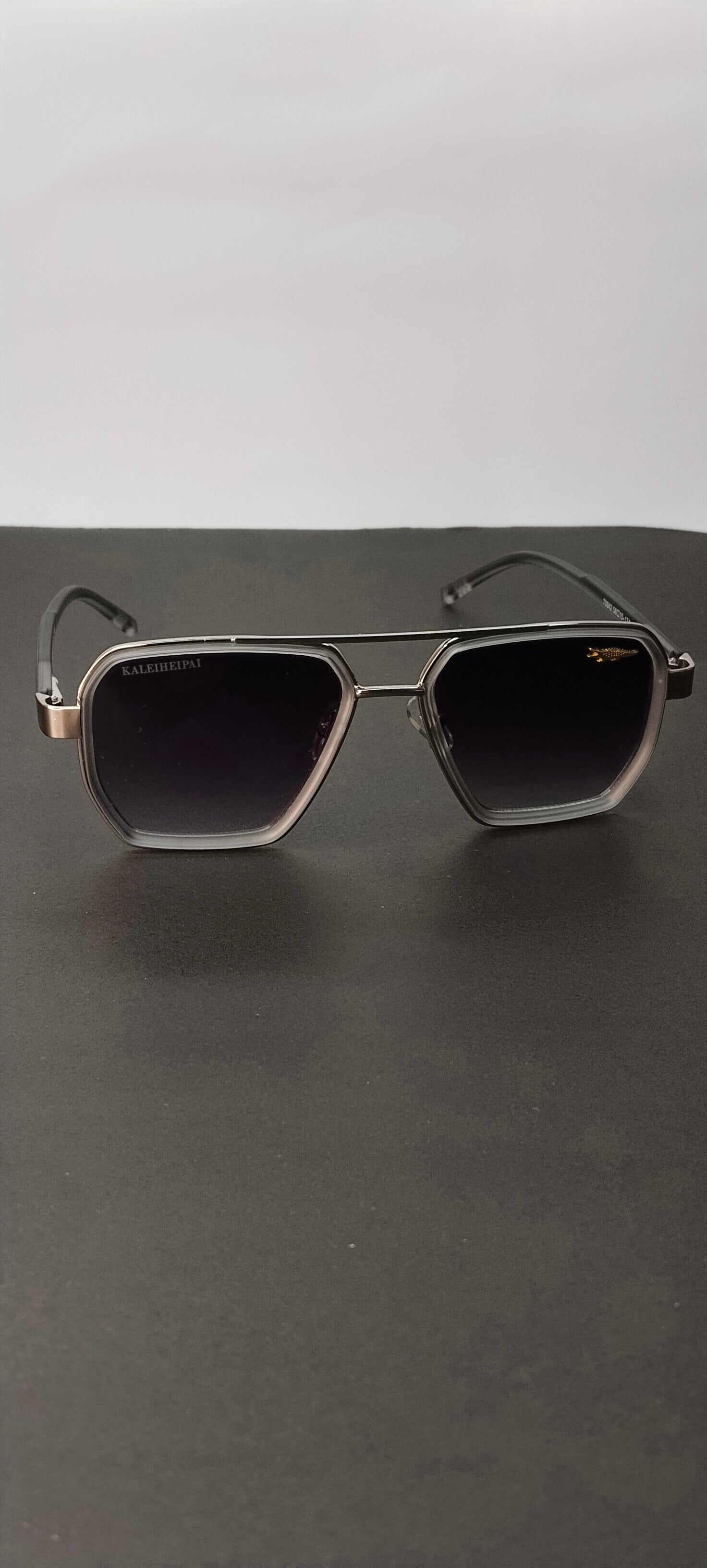 Champagne Gold Navigator Geometric Sunglasses