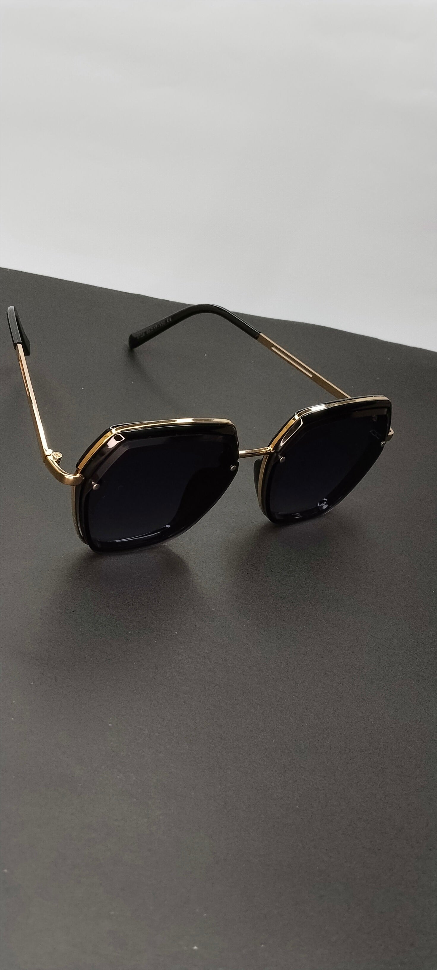 Gold Hexagon Dark Lens Sunglasses