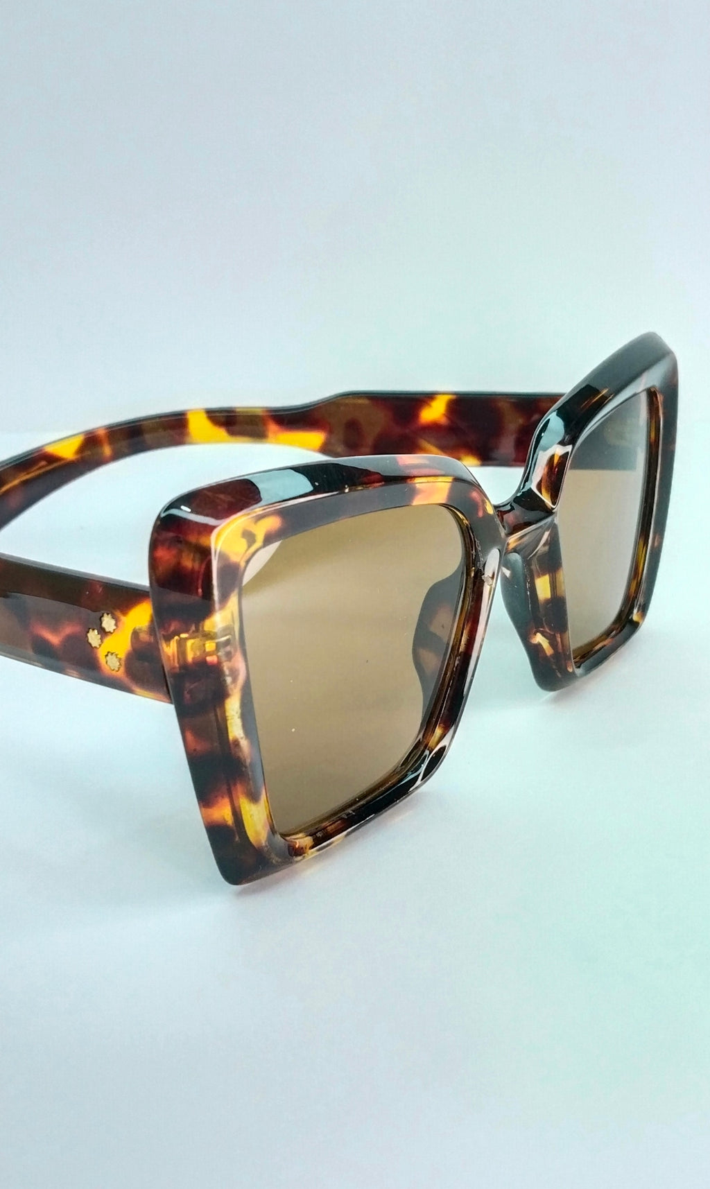 Luxury Women Oversized Square Tortoise Sunglasses