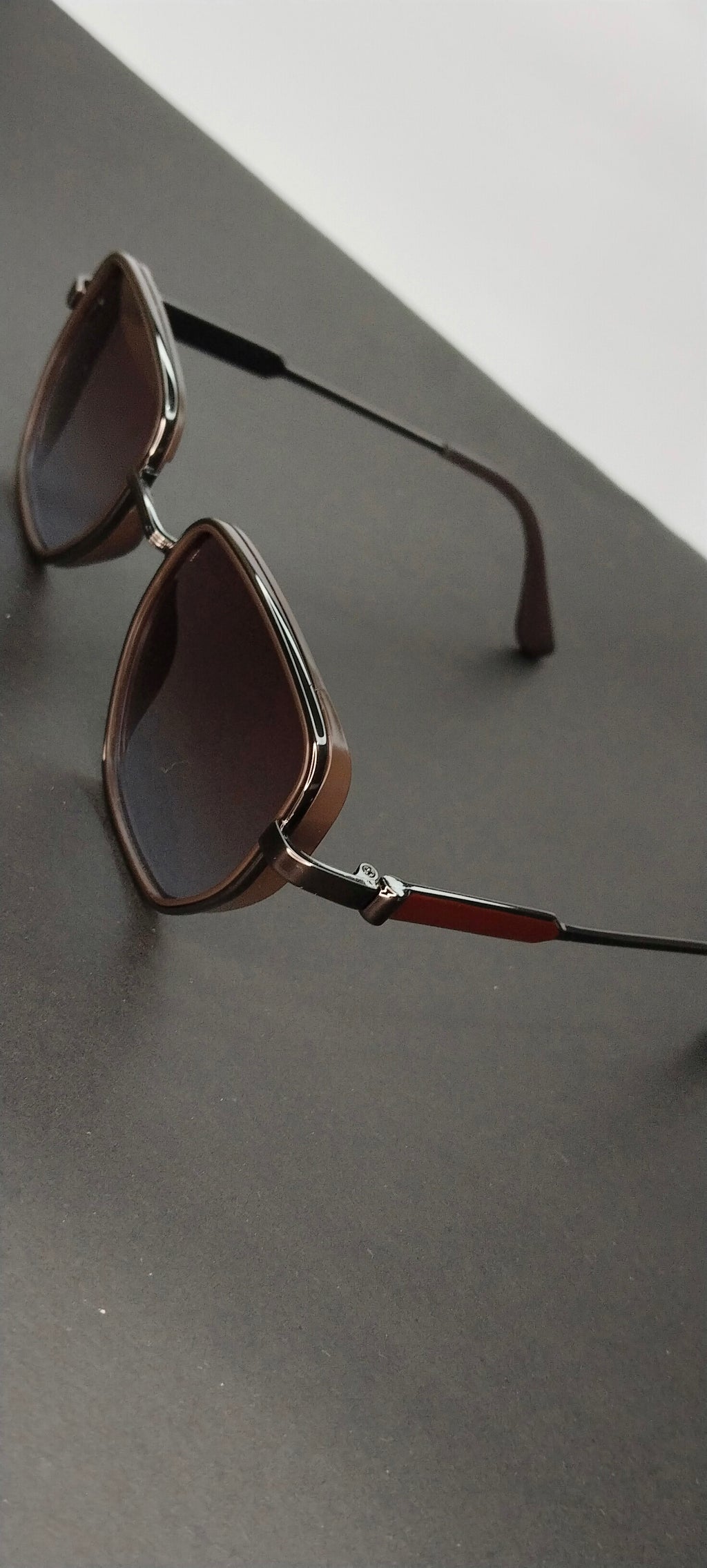 Gunmetal Oversized Shield Gradient Sunglasses