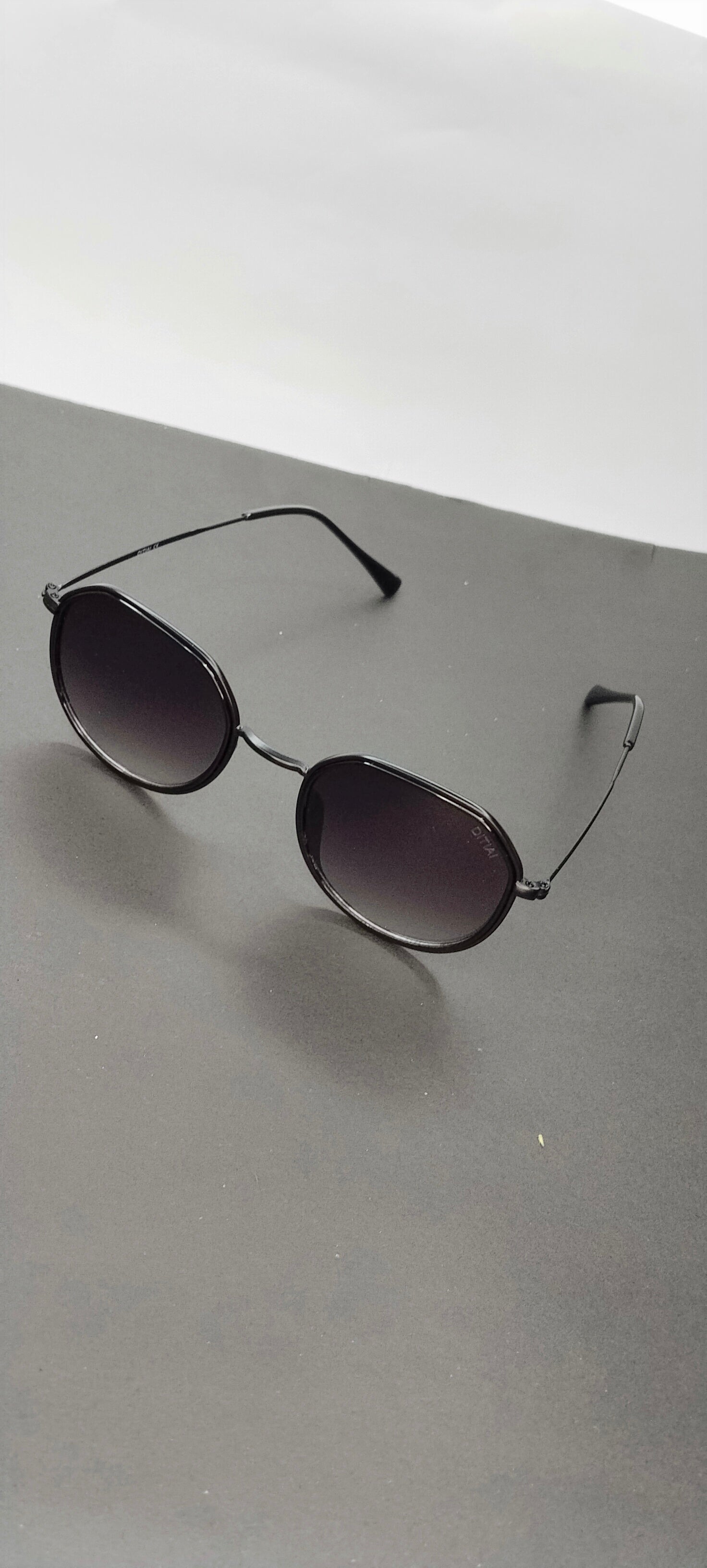 Geometric Matte Black Sunglasses