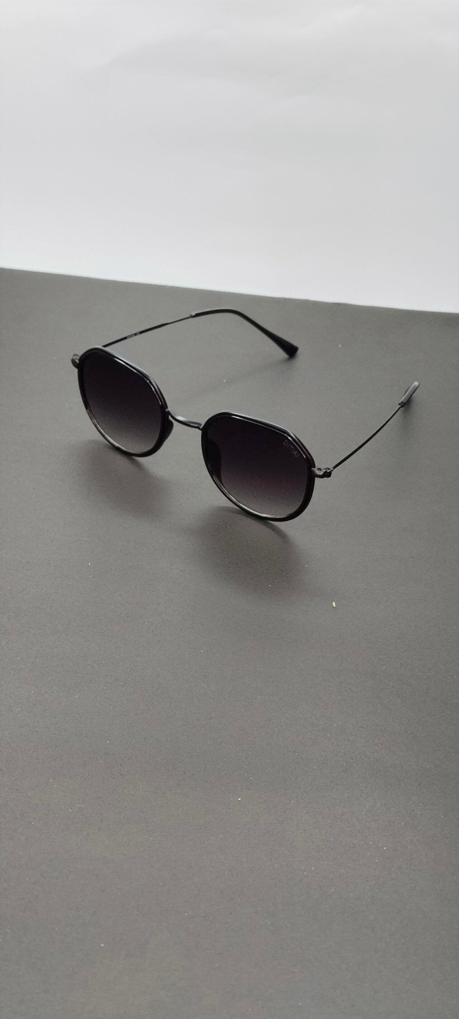 Geometric Matte Black Sunglasses