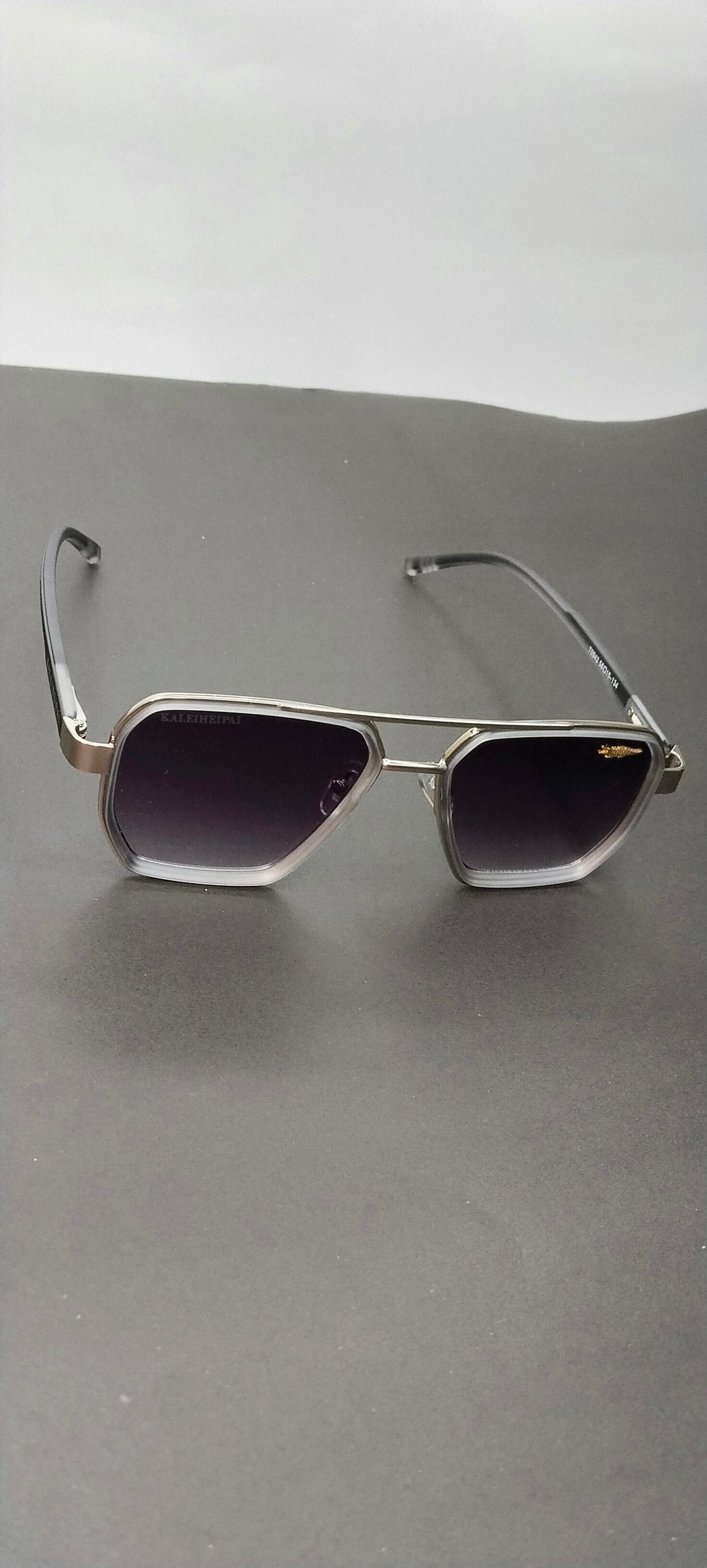 Champagne Gold Navigator Geometric Sunglasses