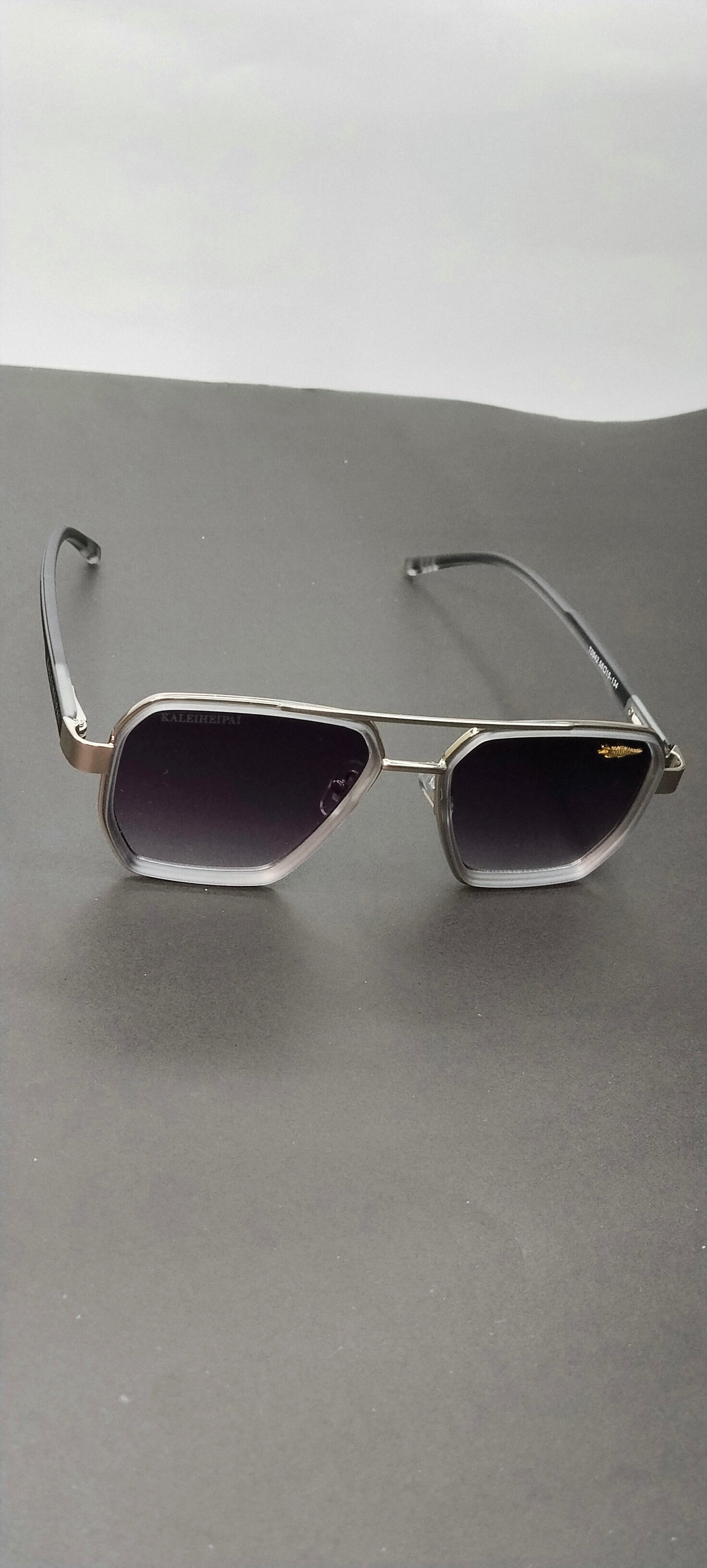 Champagne Gold Navigator Geometric Sunglasses