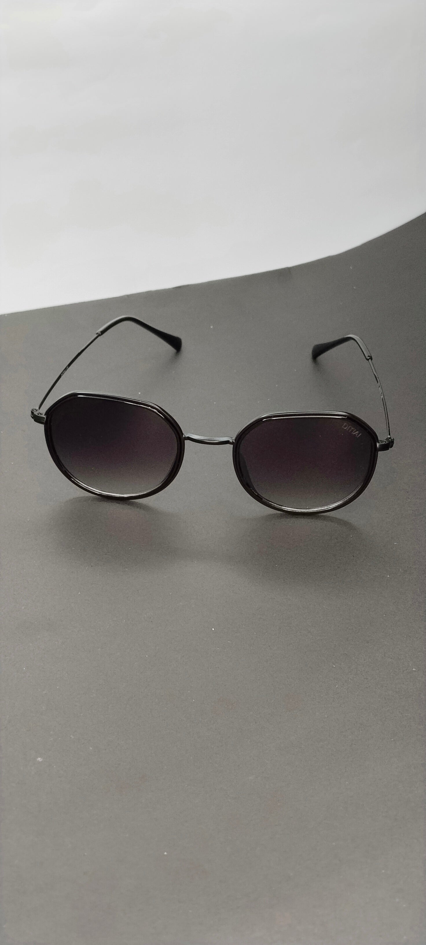 Gunmetal Oversized Shield Gradient Sunglasses