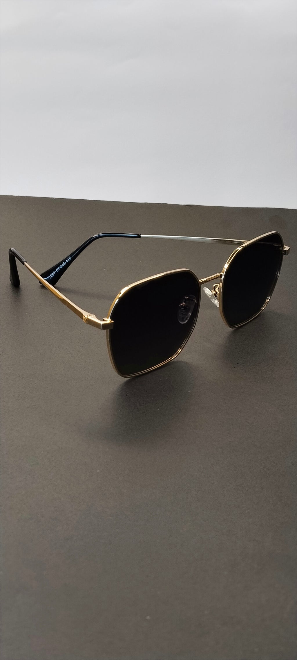 Gold Hexagon Dark Lens Sunglasses
