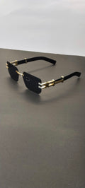 Luxury Rimless Rectangle Gold Bridge Sunglasses