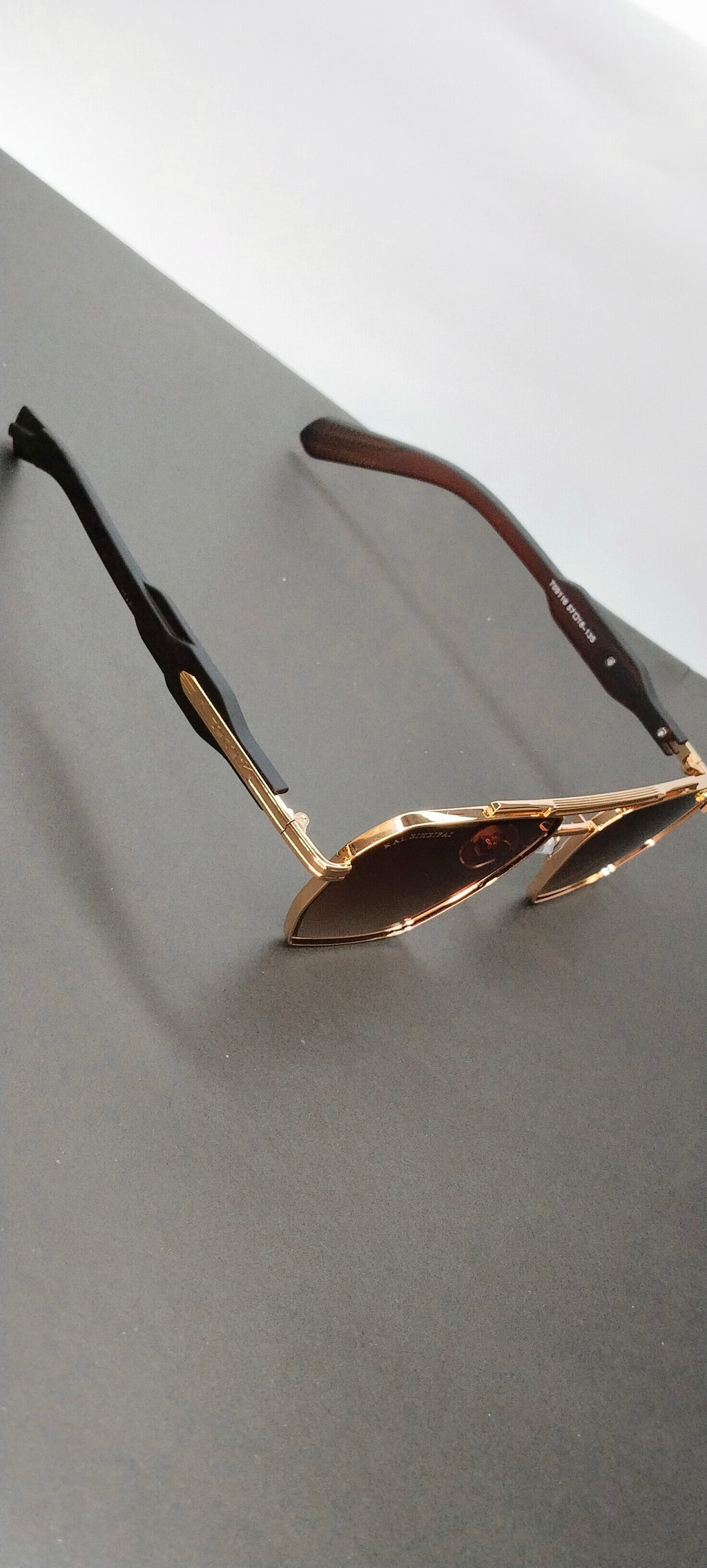 Gold Hexagon Gradient Sunglasses Double Bridge Frame