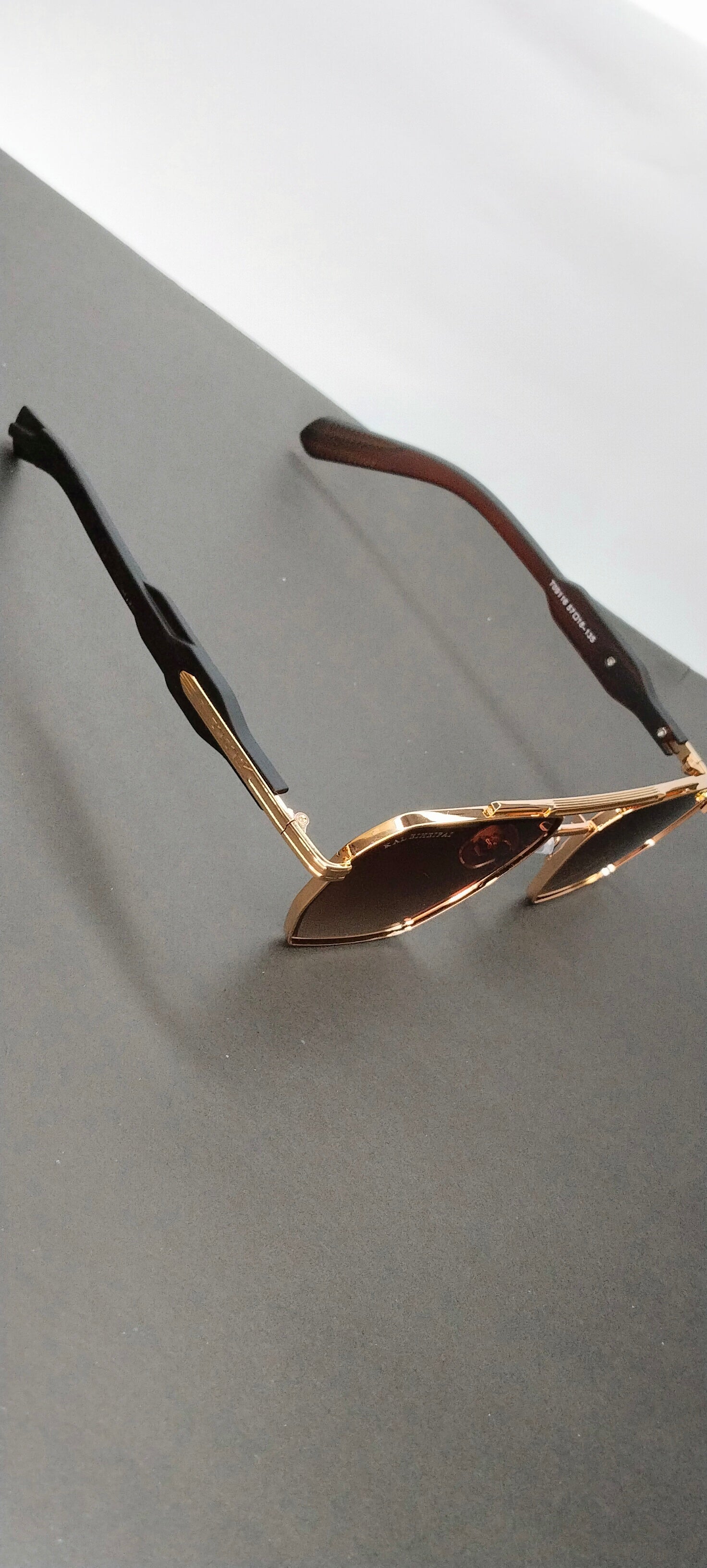 Gold Hexagon Gradient Sunglasses Double Bridge Frame