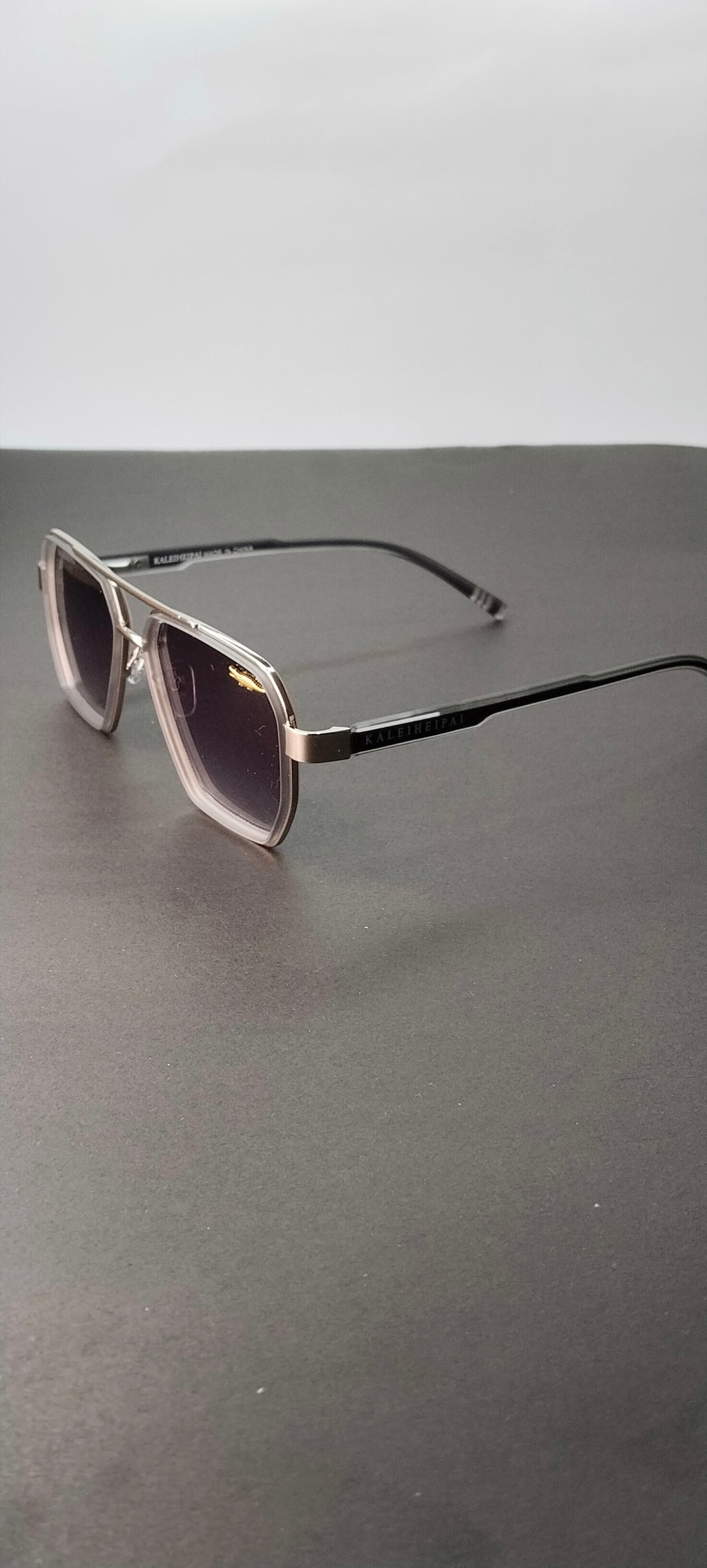 Champagne Gold Navigator Geometric Sunglasses
