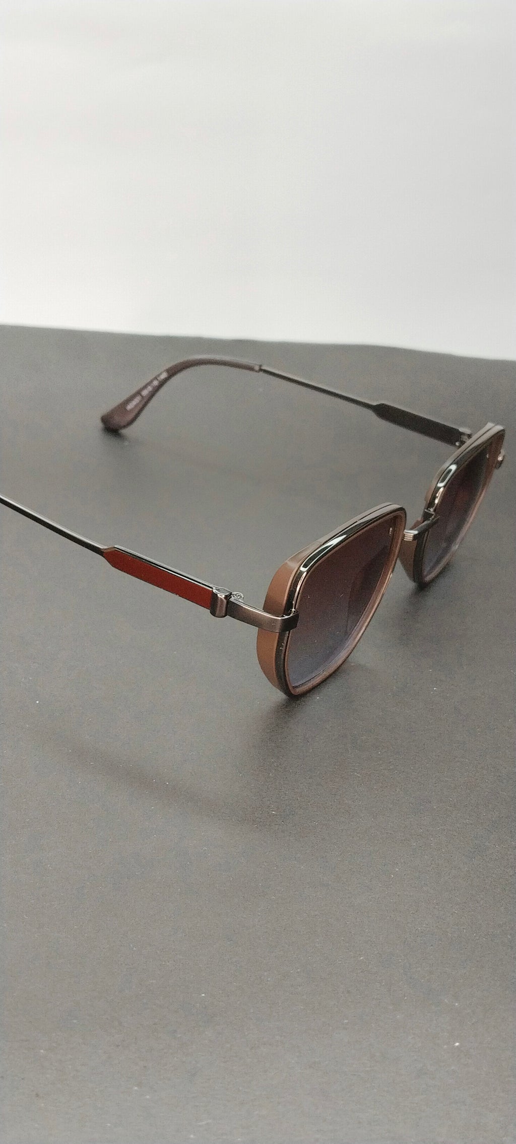 Gunmetal Oversized Shield Gradient Sunglasses