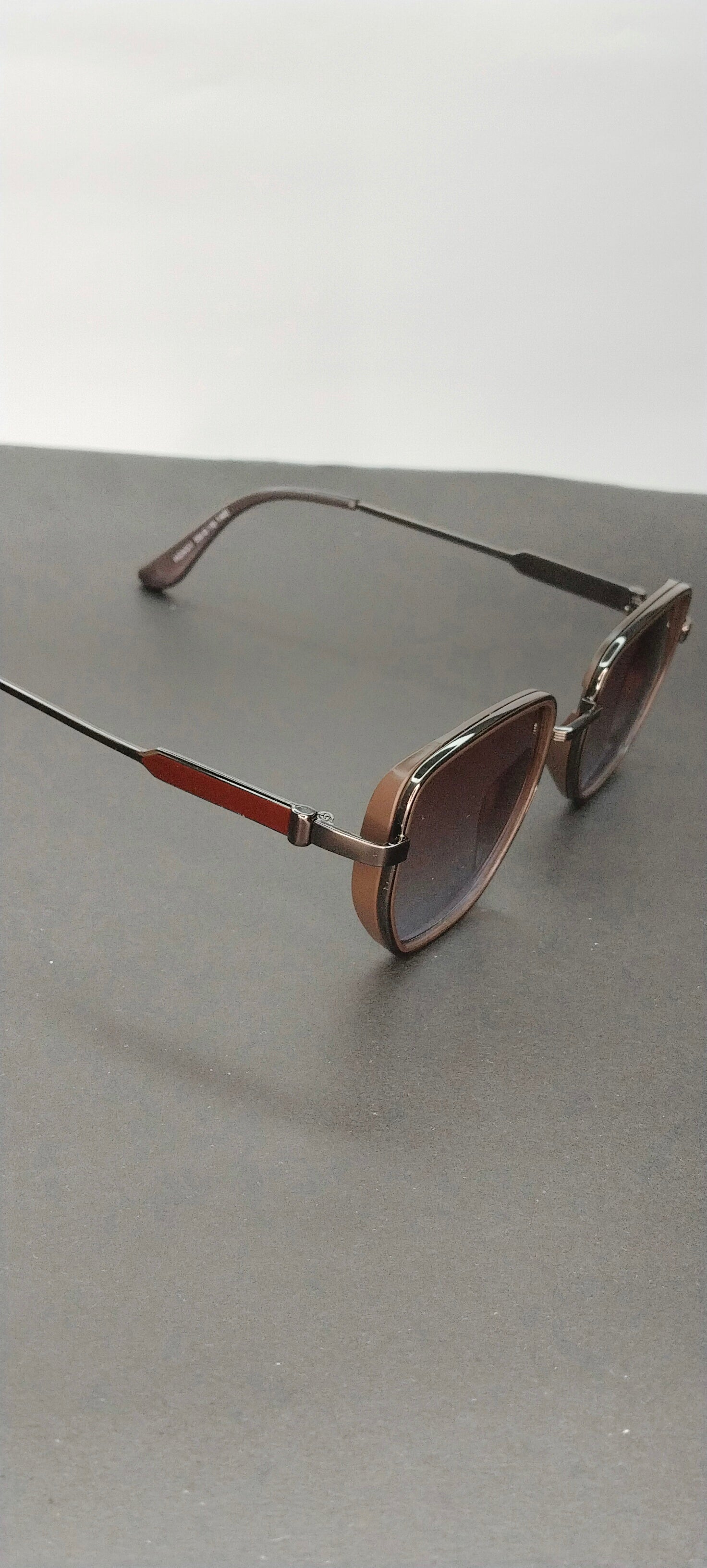 Gunmetal Oversized Shield Gradient Sunglasses