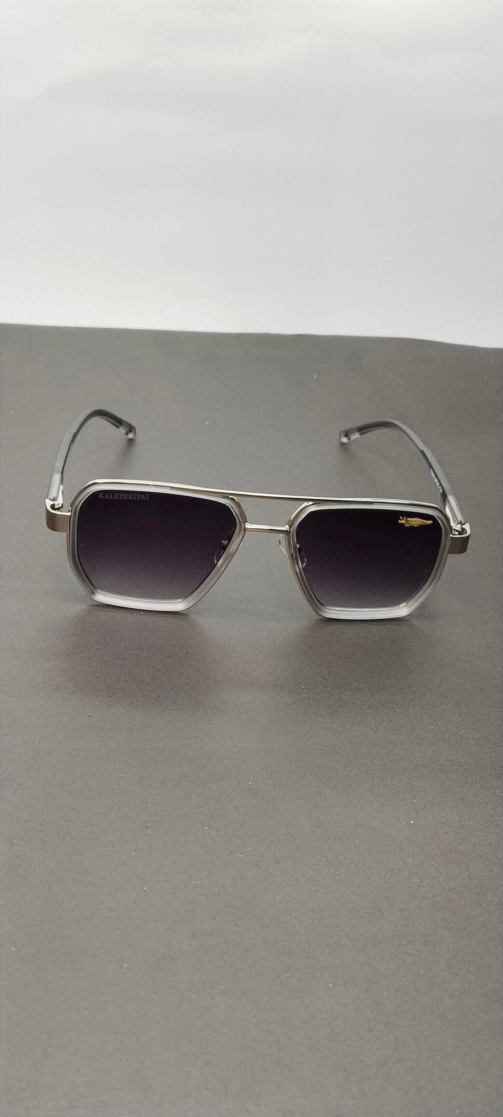 Champagne Gold Navigator Geometric Sunglasses