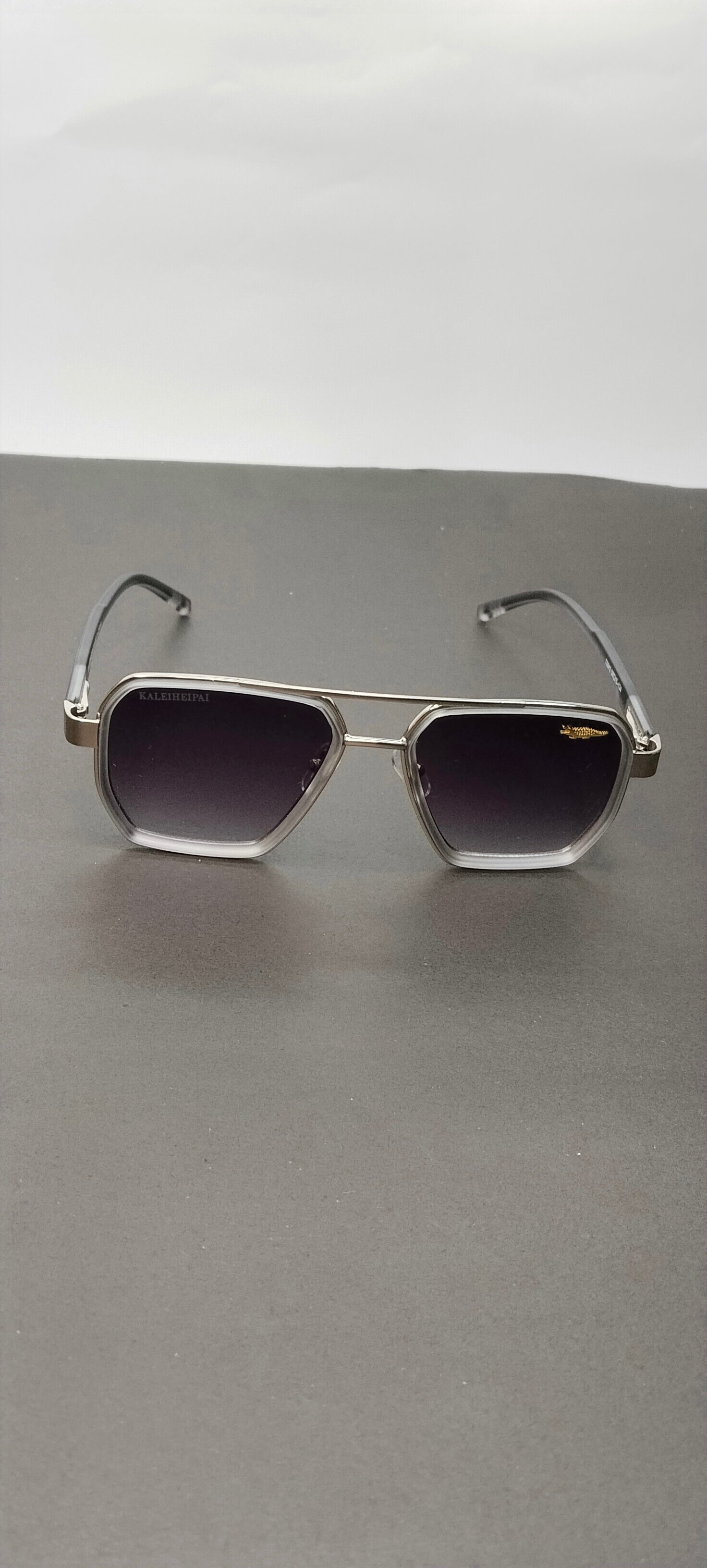 Champagne Gold Navigator Geometric Sunglasses