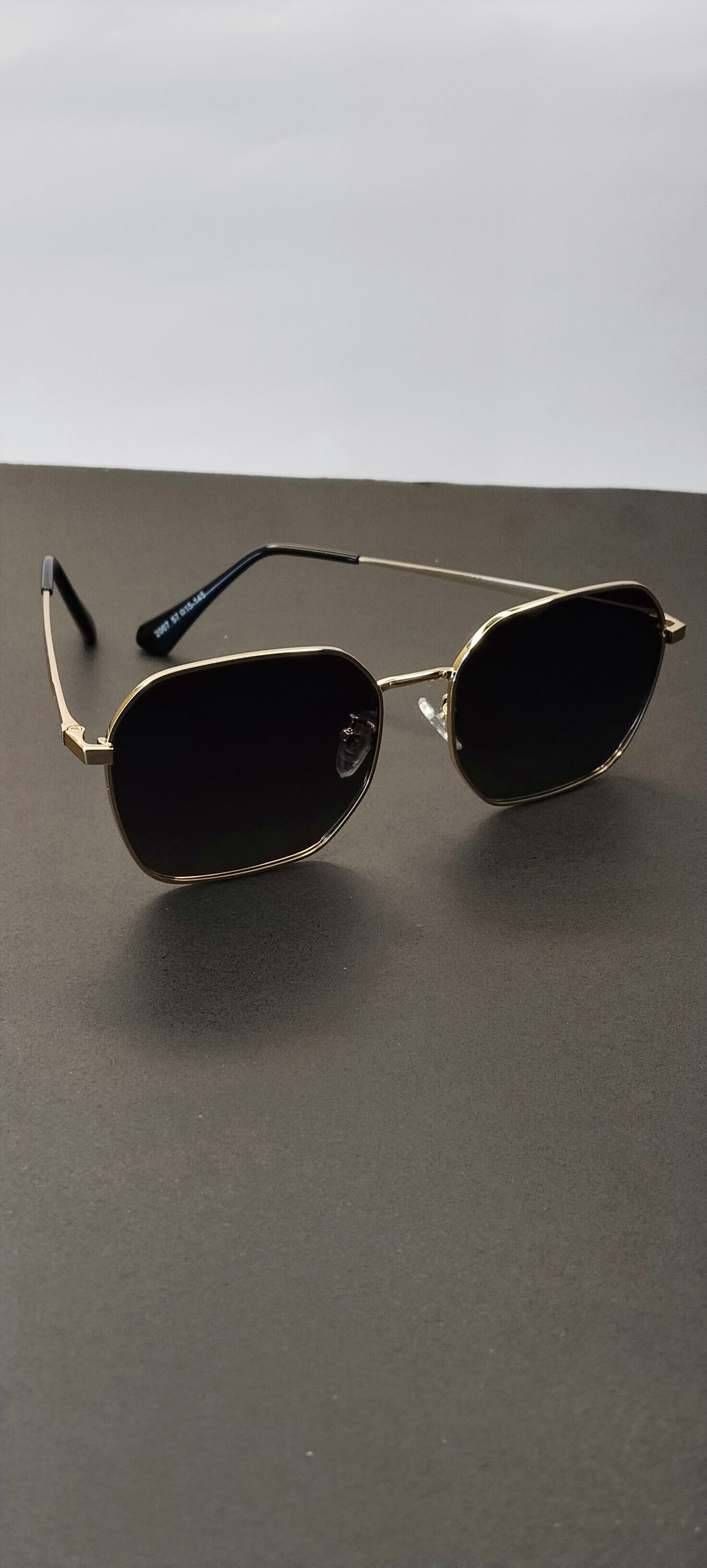 Gold Hexagon Dark Lens Sunglasses