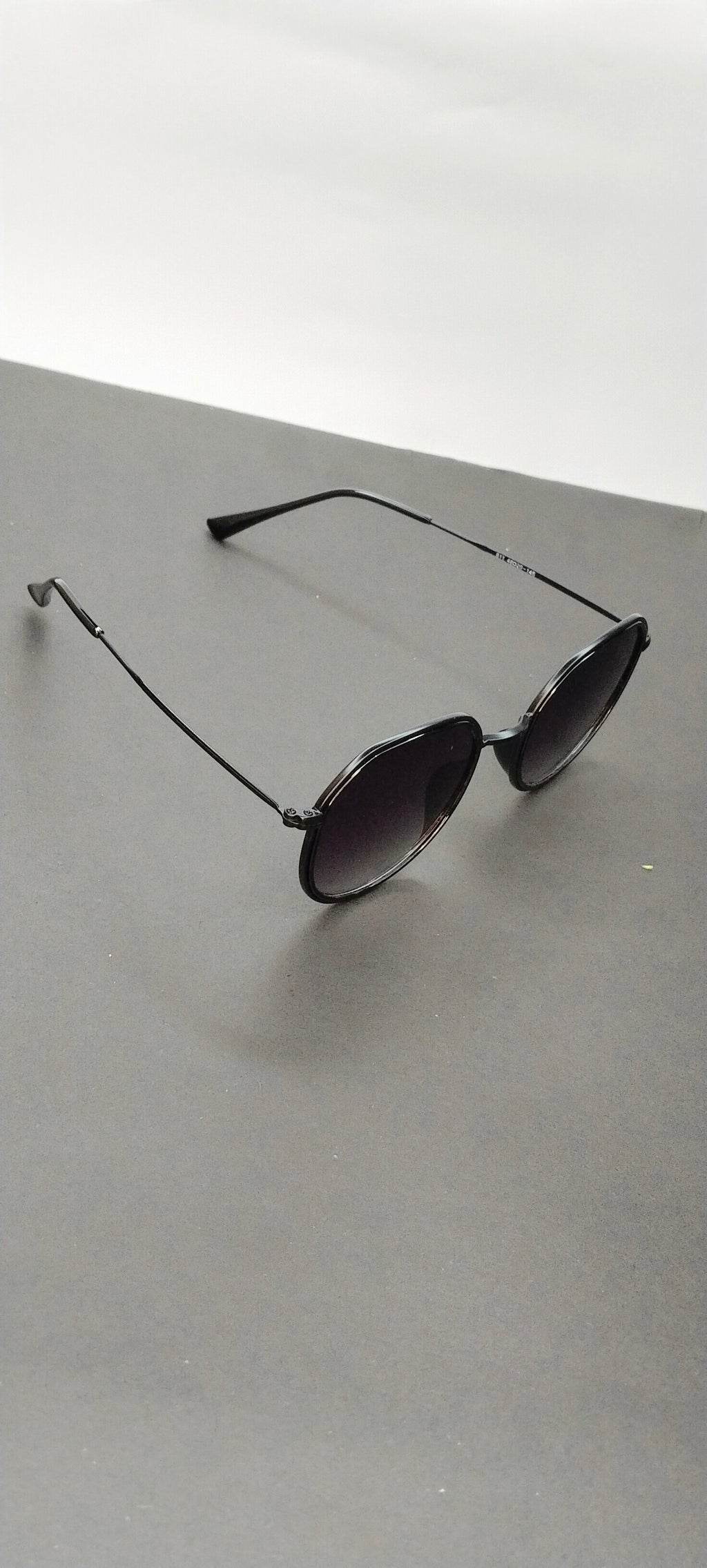 Geometric Matte Black Sunglasses