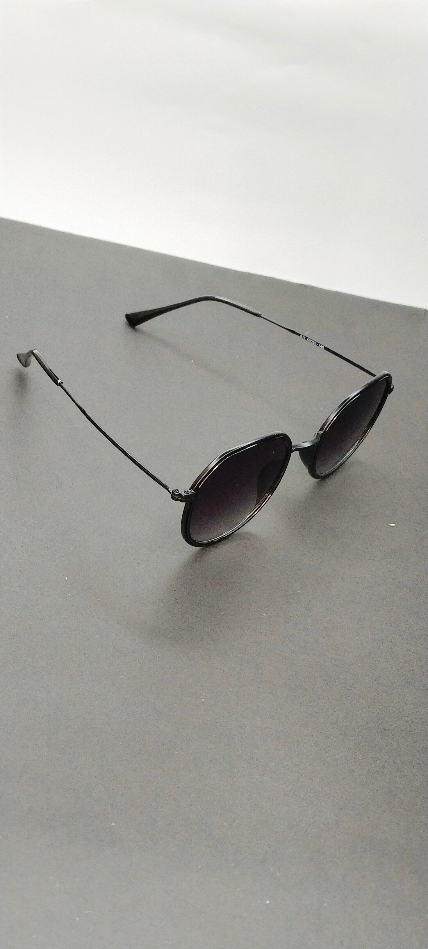 Geometric Matte Black Sunglasses