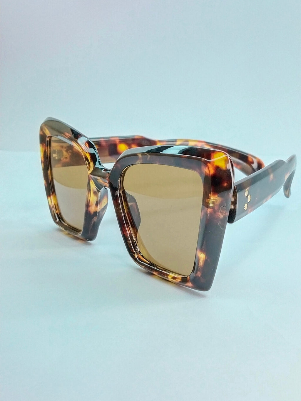 Luxury Women Oversized Square Tortoise Sunglasses
